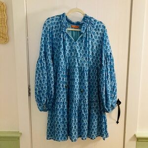 Oliphant Blue Floral Mini Dress